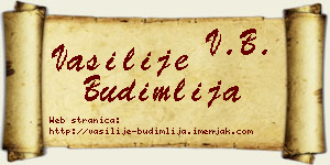 Vasilije Budimlija vizit kartica